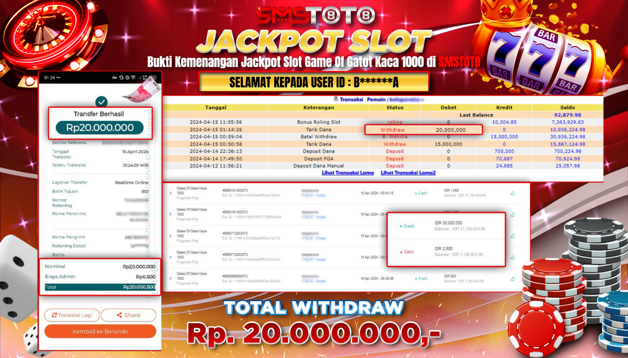 SMSTOTO JACKPOT SLOT GATE OF GATOT KACA Rp. 20.000.000,- LUNAS